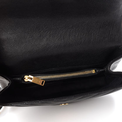 Saint Laurent Sheepskin Matelasse Chevron Monogram Medium College Bag Black 5 of 10