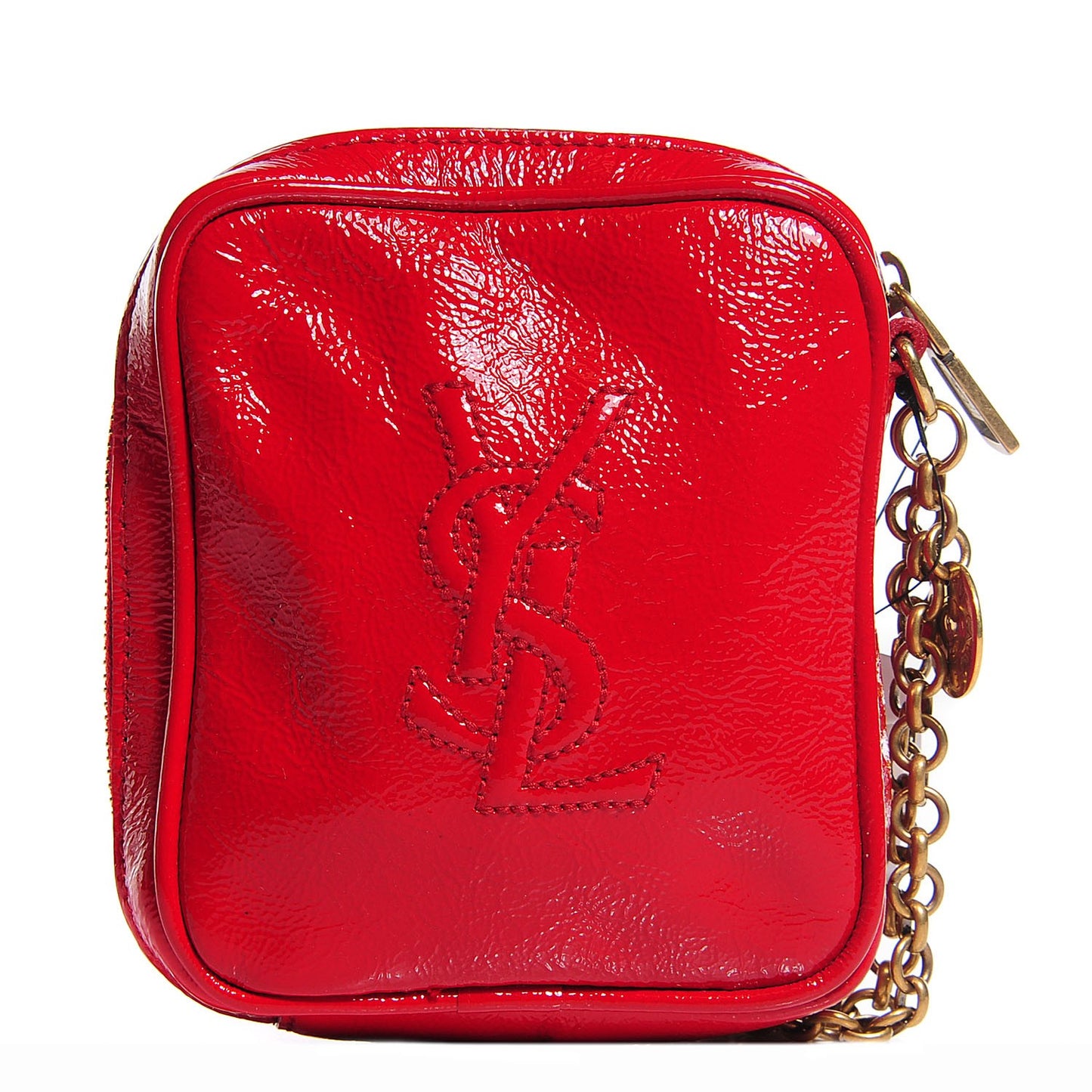 Textured Patent Mini Wristlet Fuchsia