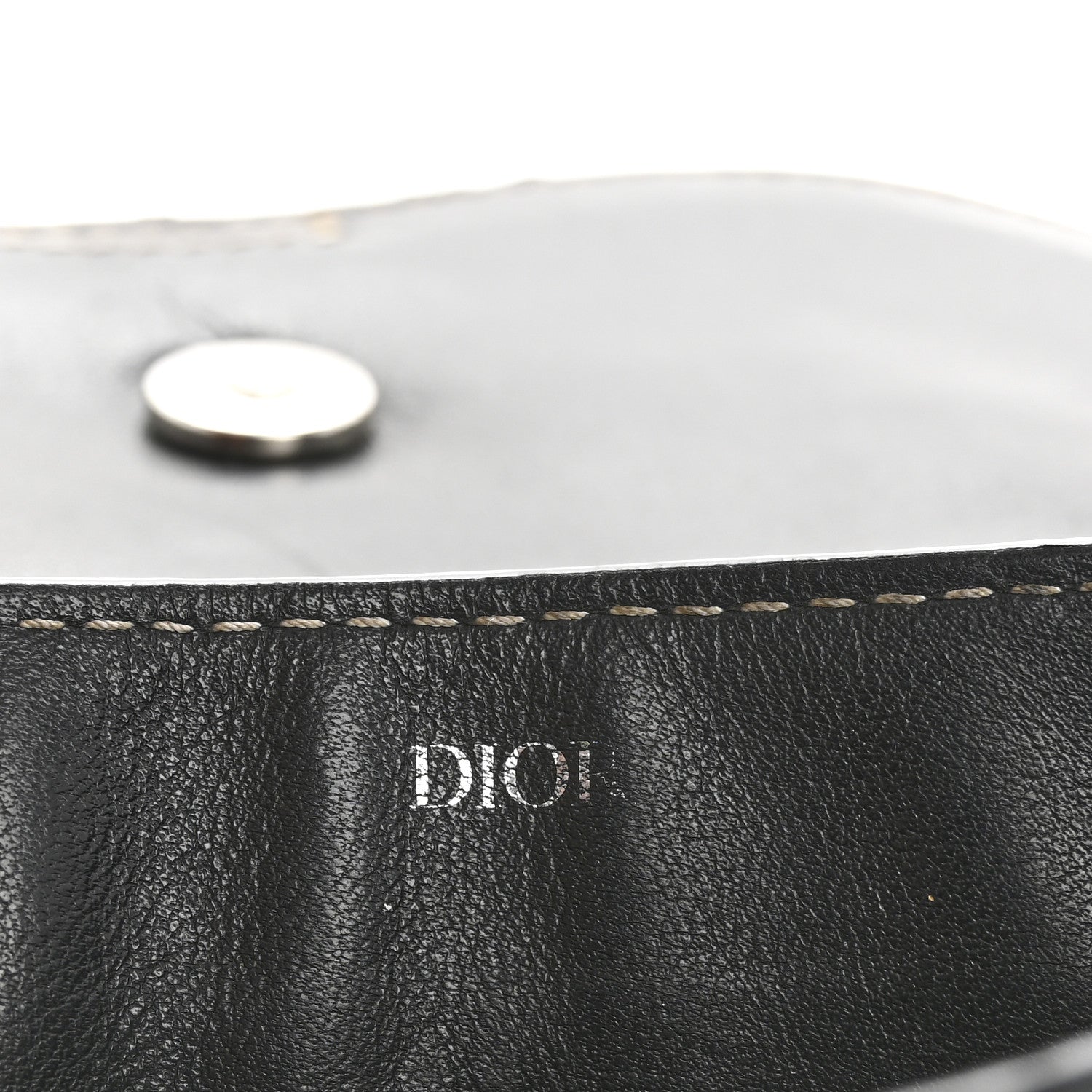 Christian Dior X KAWS Grained Calfskin Saddle Wristlet Black 6 of 13