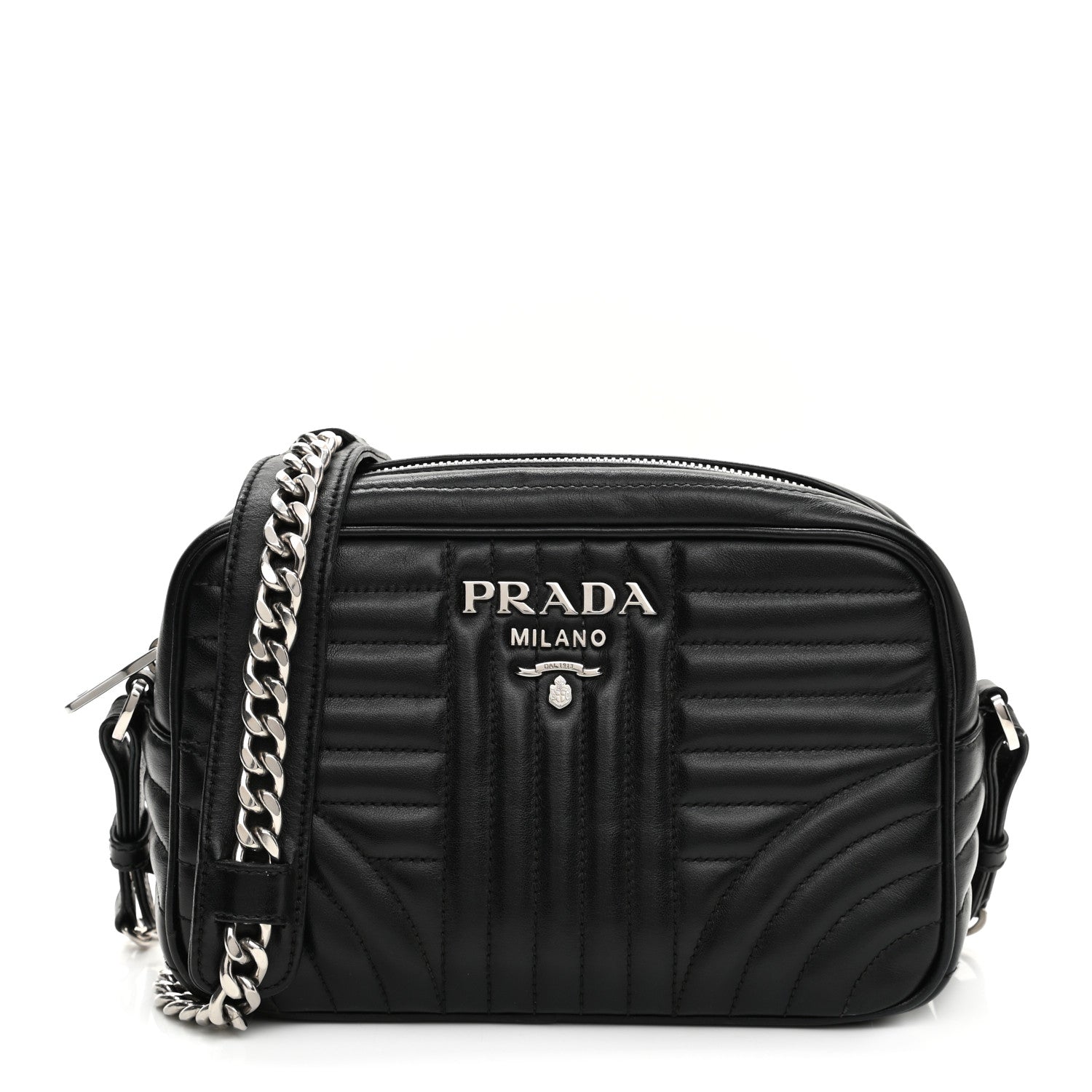 Prada Soft Calfskin Diagramme Camera Bag Black 1 of 13