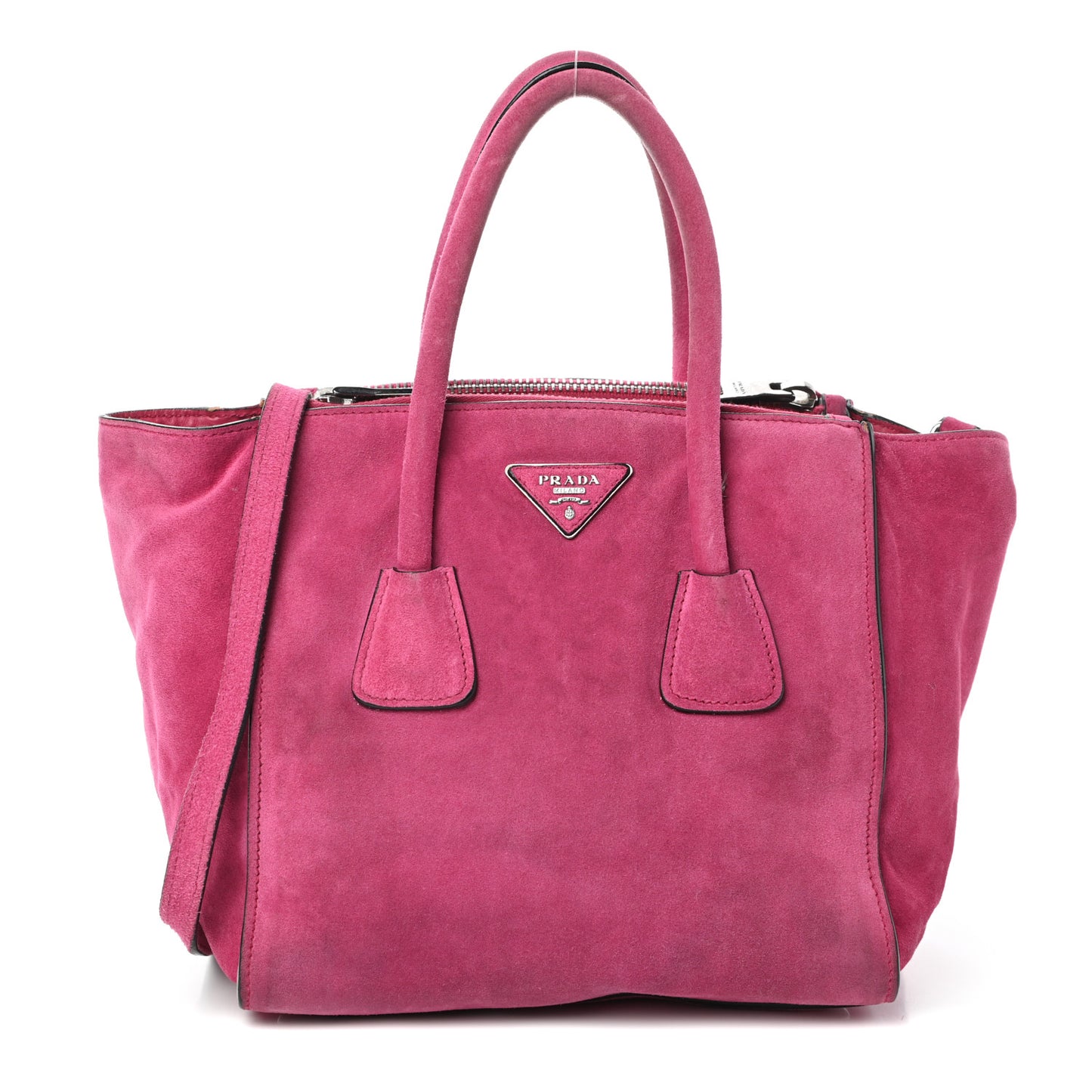 Scamosciato Suede Twin Pocket Tote Fuxia
