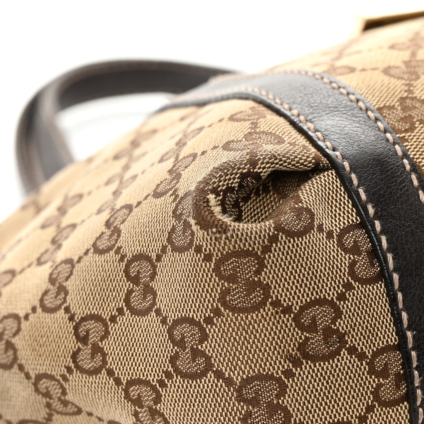 Monogram Medium New Ladies Web Tote Dark Brown