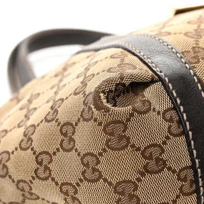 Gucci Monogram Medium New Ladies Web Tote Dark Brown 9 of 17