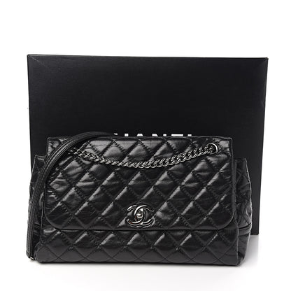 Chanel Shiny Crumpled Calfskin Quilted Medium Lady Pearly Flap Black 11 of 11