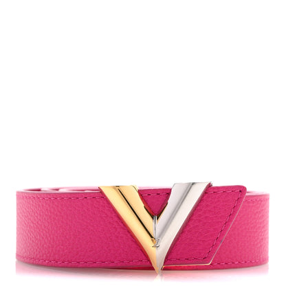 Louis Vuitton Taurillon Calfskin Essential V 30mm Belt 80 32 Fuchsia 1 of 9