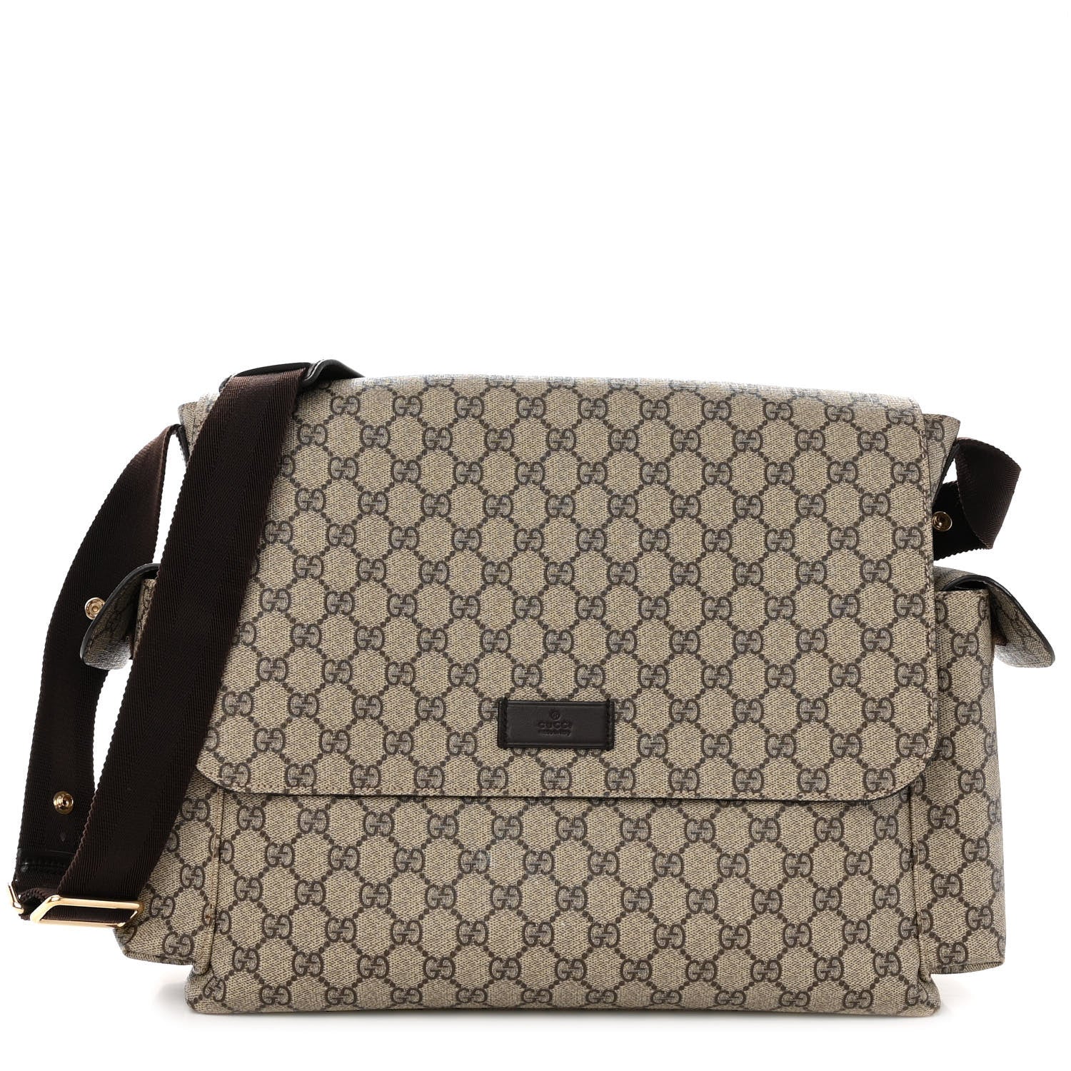 Gucci GG Plus Monogram Messenger Diaper Bag Dark Brown 1 of 12