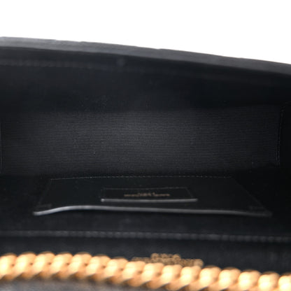 Saint Laurent Grain De Poudre Textured Mixed Matelasse Triquilt Small Monogram Satchel Black 5 of 10