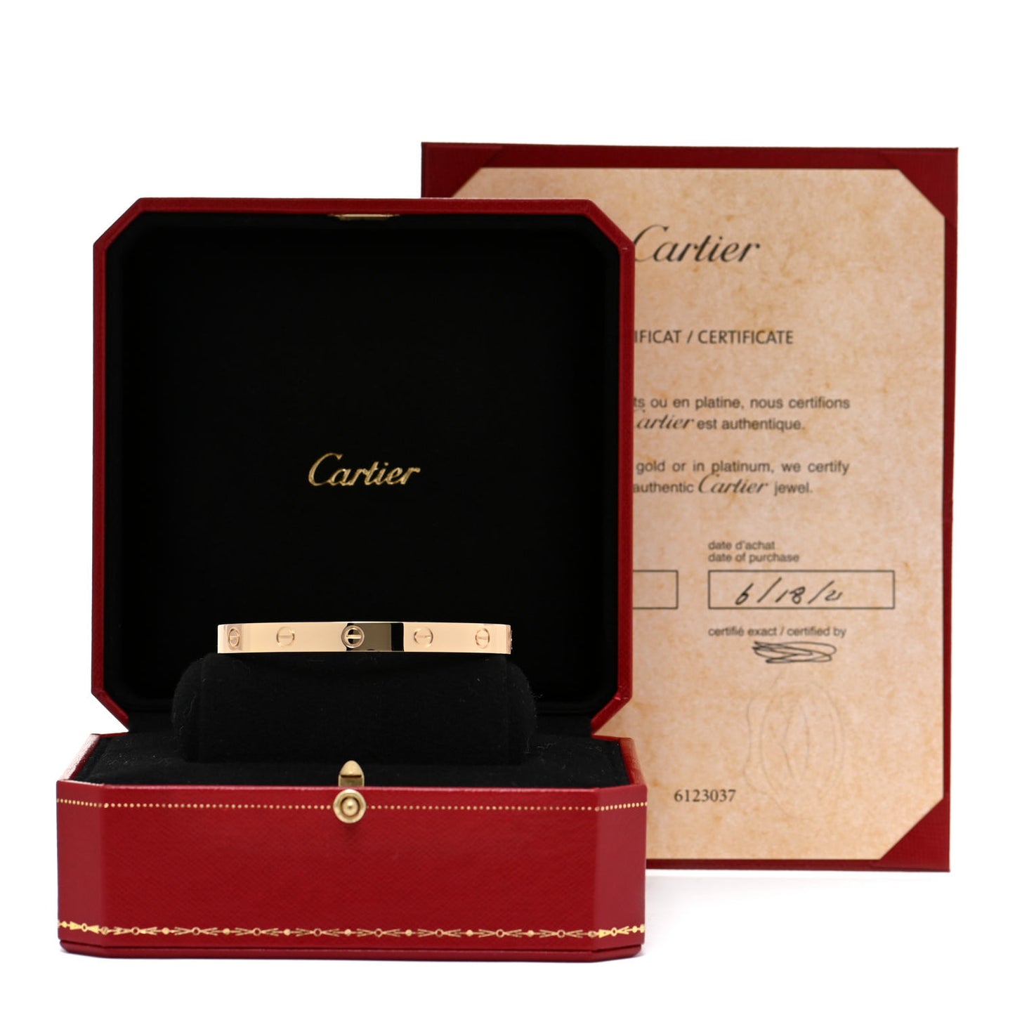 18K Yellow Gold LOVE Cuff Bracelet 18