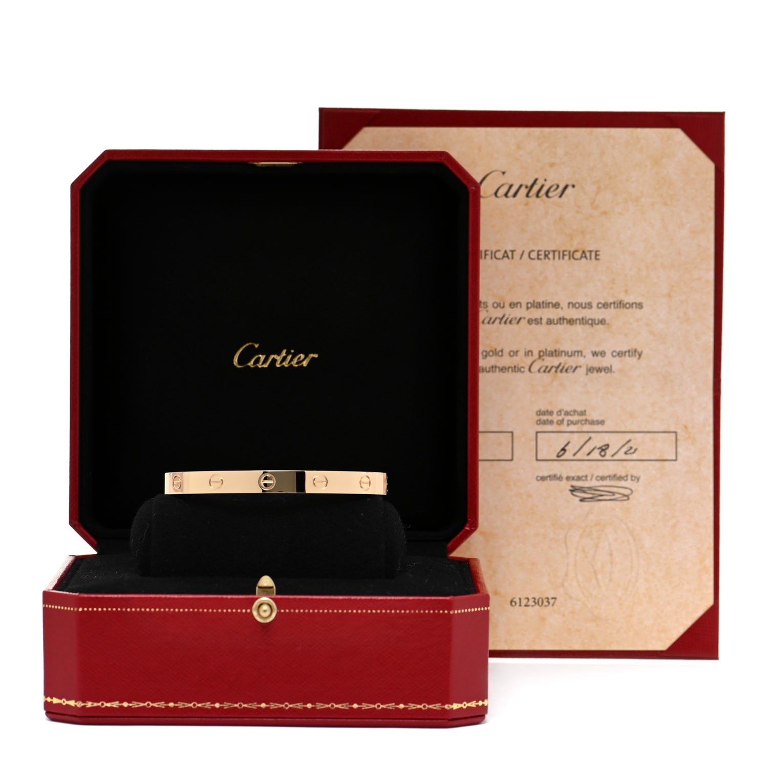 Cartier 18K Yellow Gold LOVE Cuff Bracelet 18 5 of 5