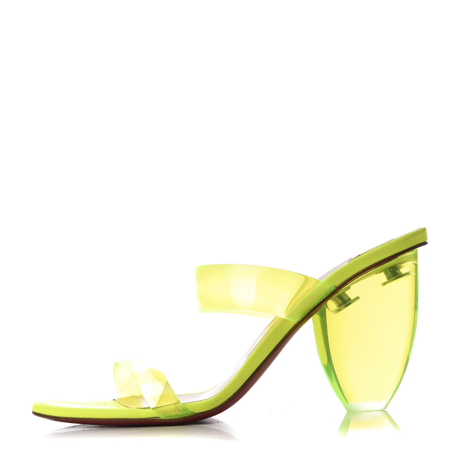 Christian Louboutin PVC Ovida 85 Slide Sandals 38.5 Yellow 1 of 9