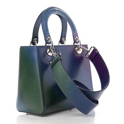 Christian Dior Box Calfskin Gradient Medium Lady Dior Purple Blue Green 3 of 14