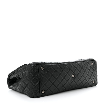 Chanel Calfskin Quilted XXL Travel Flap Bag Black 4 of 10