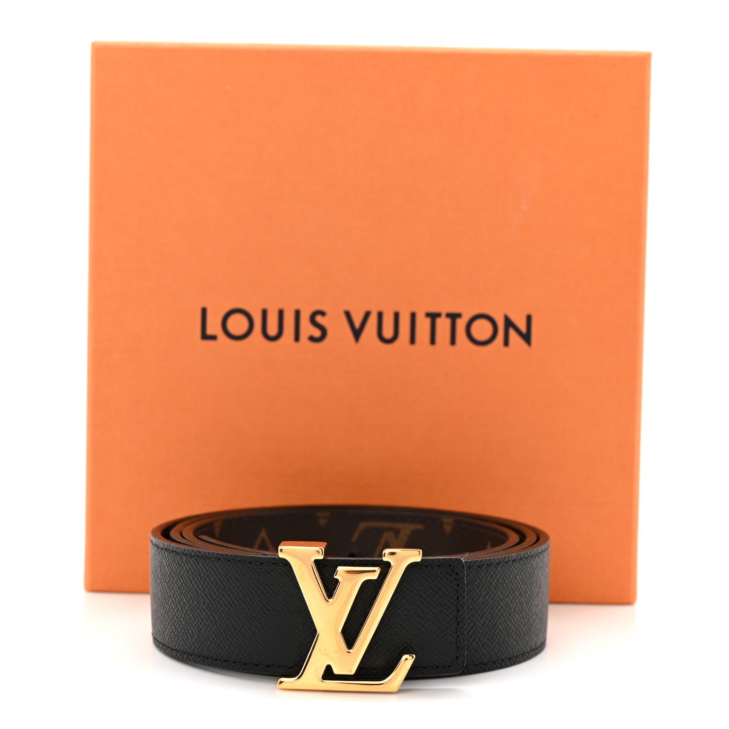 Louis Vuitton Calfskin Monogram 30mm LV Initiales Reversible Belt 85 34 Black 7 of 7