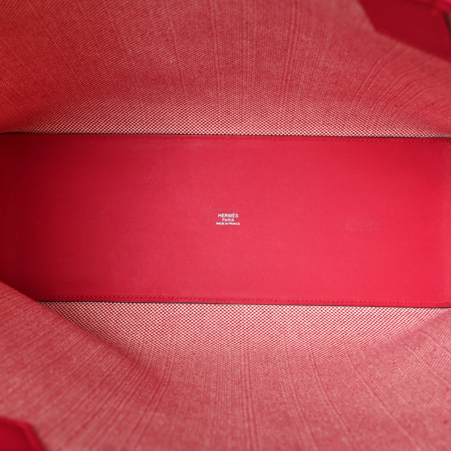 Hermes Swift H Canvas Cabas H En Biais 40 FRAMBOISE 6 of 9