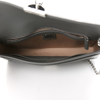 MCM Calfskin Ottomar Monogram Medium Millie Crossbody Bag Charcoal 5 of 10
