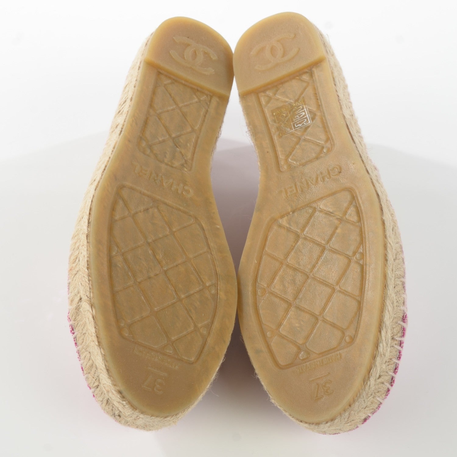 Chanel Toile Sequin CC Espadrilles 37 Pink Dark Pink 6 of 10