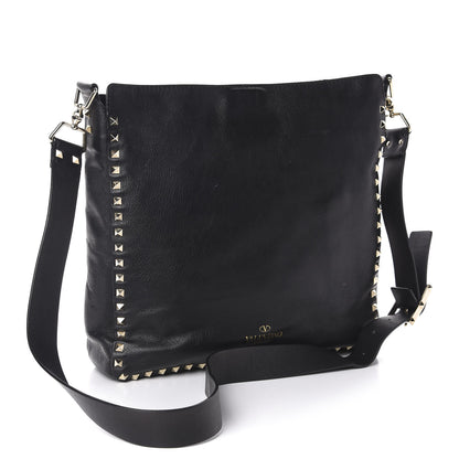 Valentino Garavani Vitello Large Rockstud Flip-Lock Messenger Bag Black 3 of 9