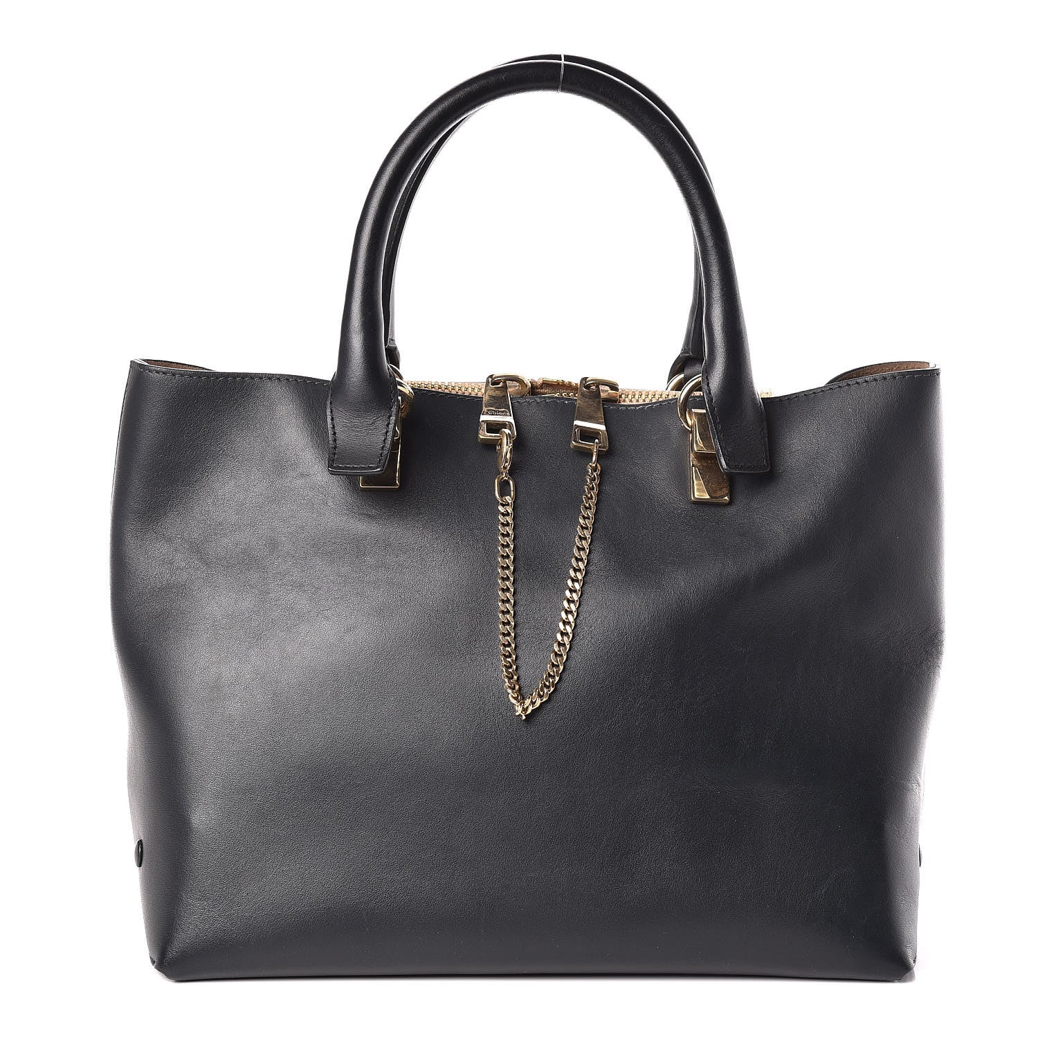 Chloe Smooth Calfskin Small Baylee Tote Beige Black 1 of 13