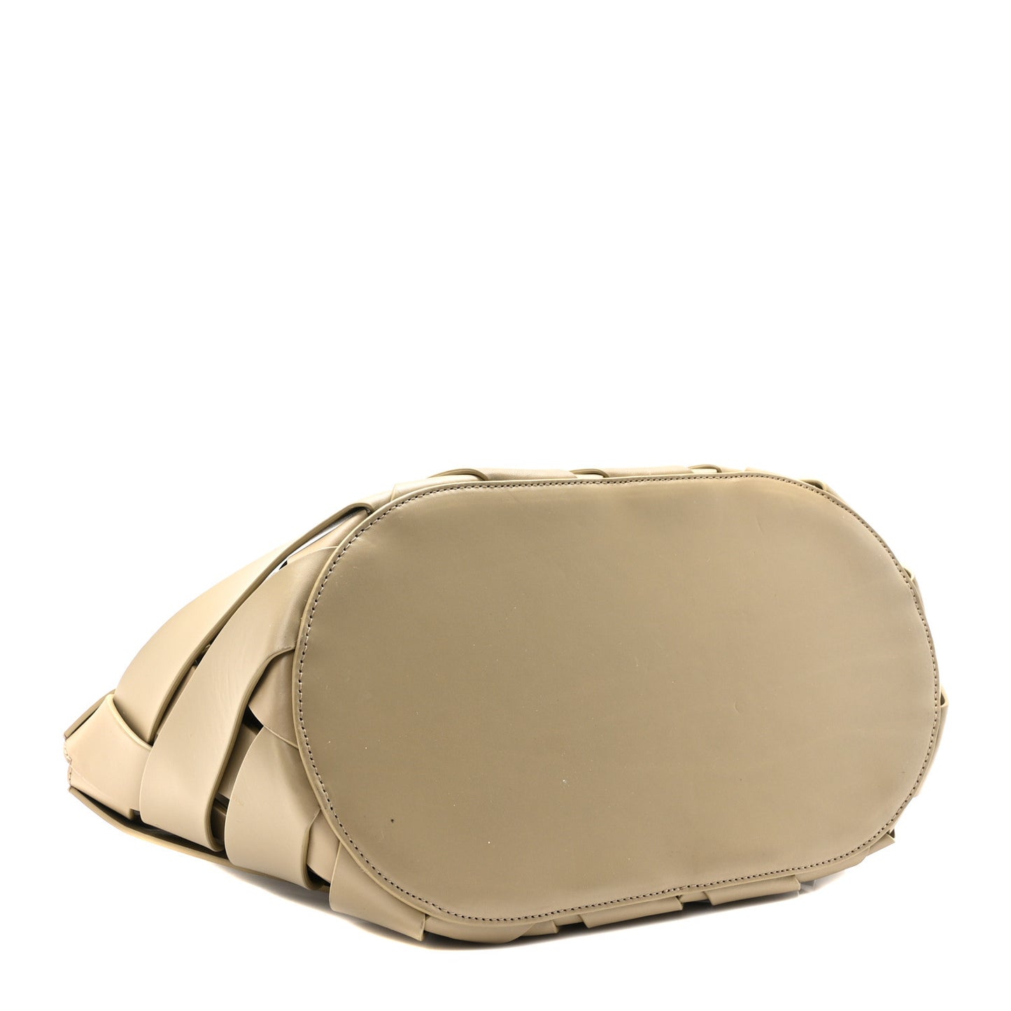 Calfskin The Point Weave Triangle Bag Taupe Grey