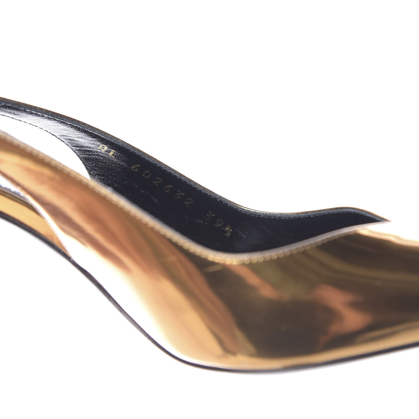 Calfskin Kiki 110mm metallic slingback pumps 39.5 Gold