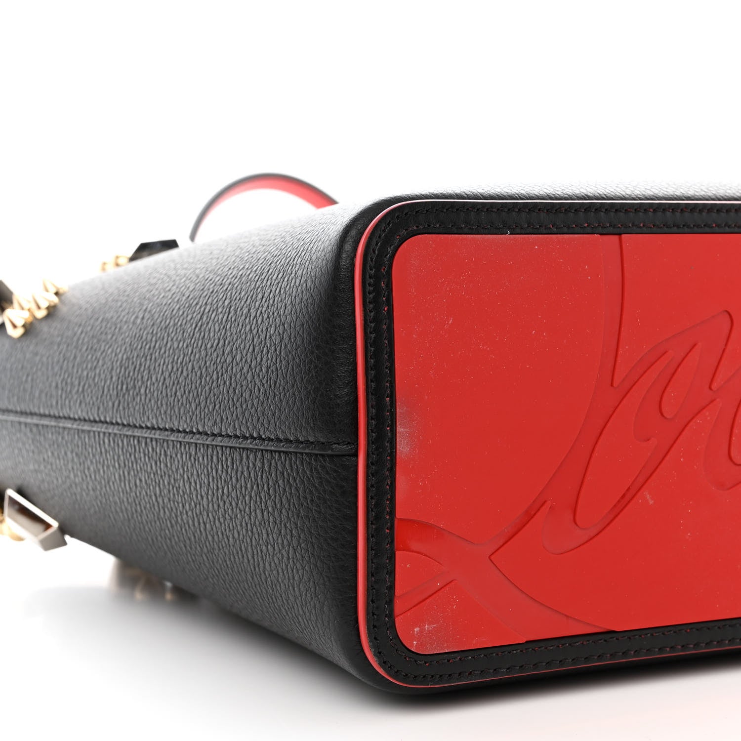 Christian Louboutin Calfskin Spikes Small East West Cabata Tote Black 11 of 12