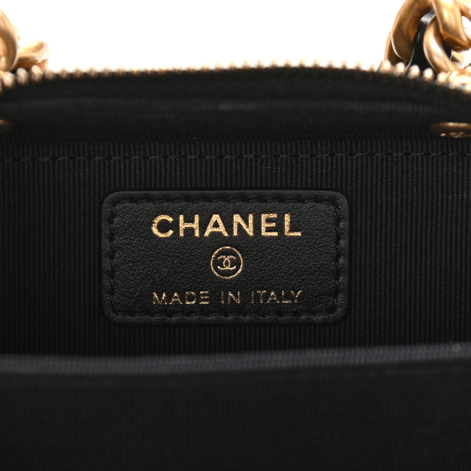 Chanel Lambskin Quilted Mini Lacquered Chain Clutch Black 6 of 11