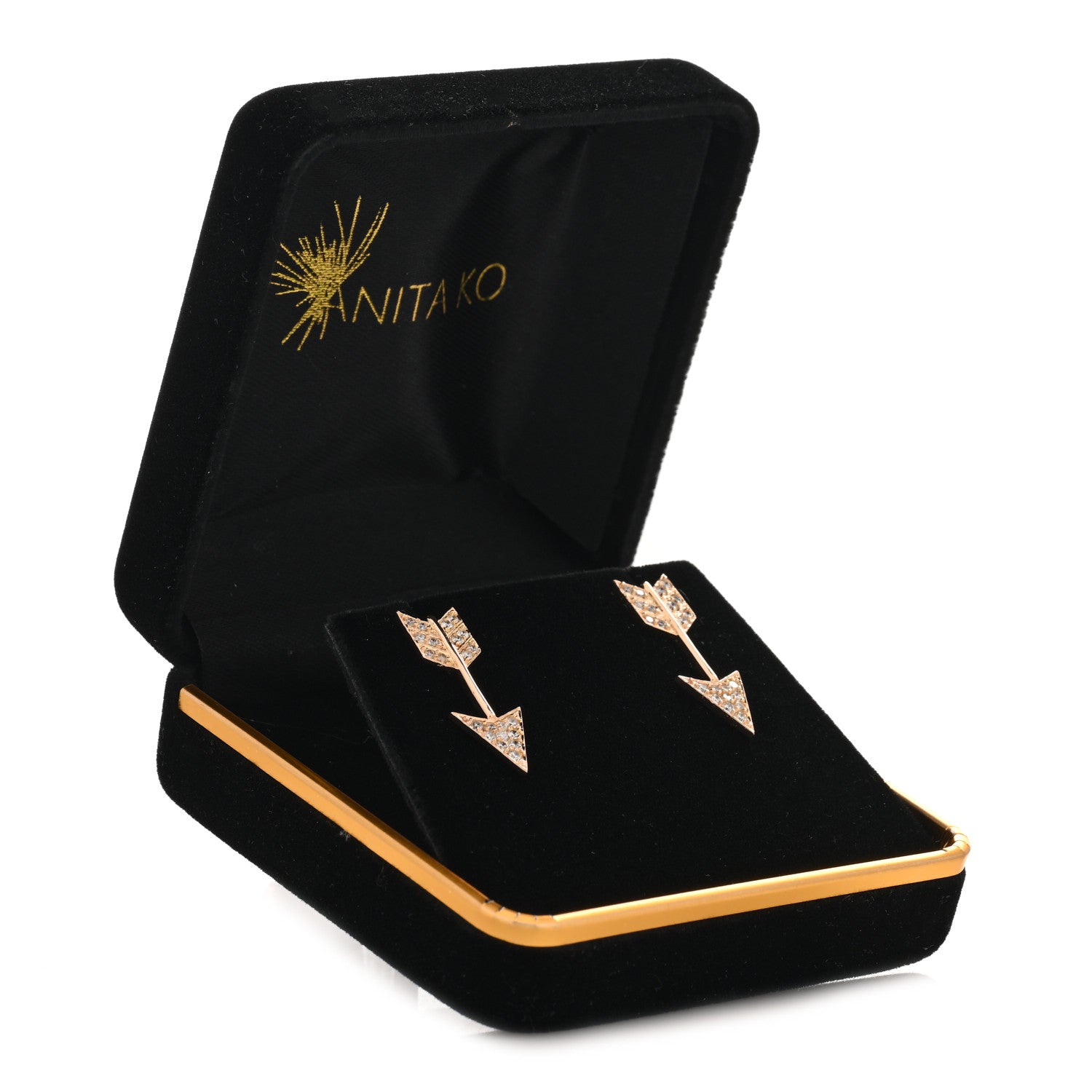 Anita Ko 18K Rose Gold Diamond Arrow Earrings 5 of 5