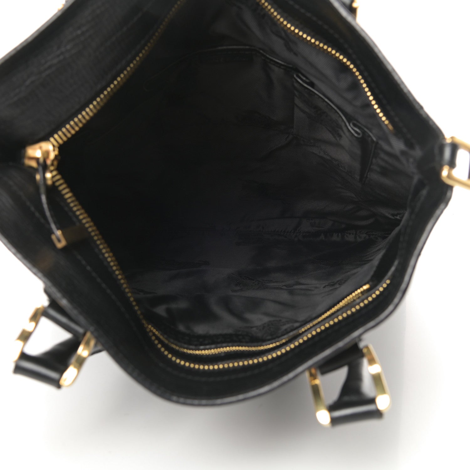 Burberry Textured Calfskin Crest Embossed Large Tote Black 5 of 13