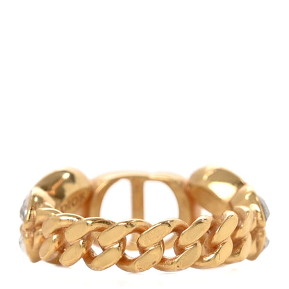 Christian Dior Metal Crystal CD Chain Ring Gold 3 of 5