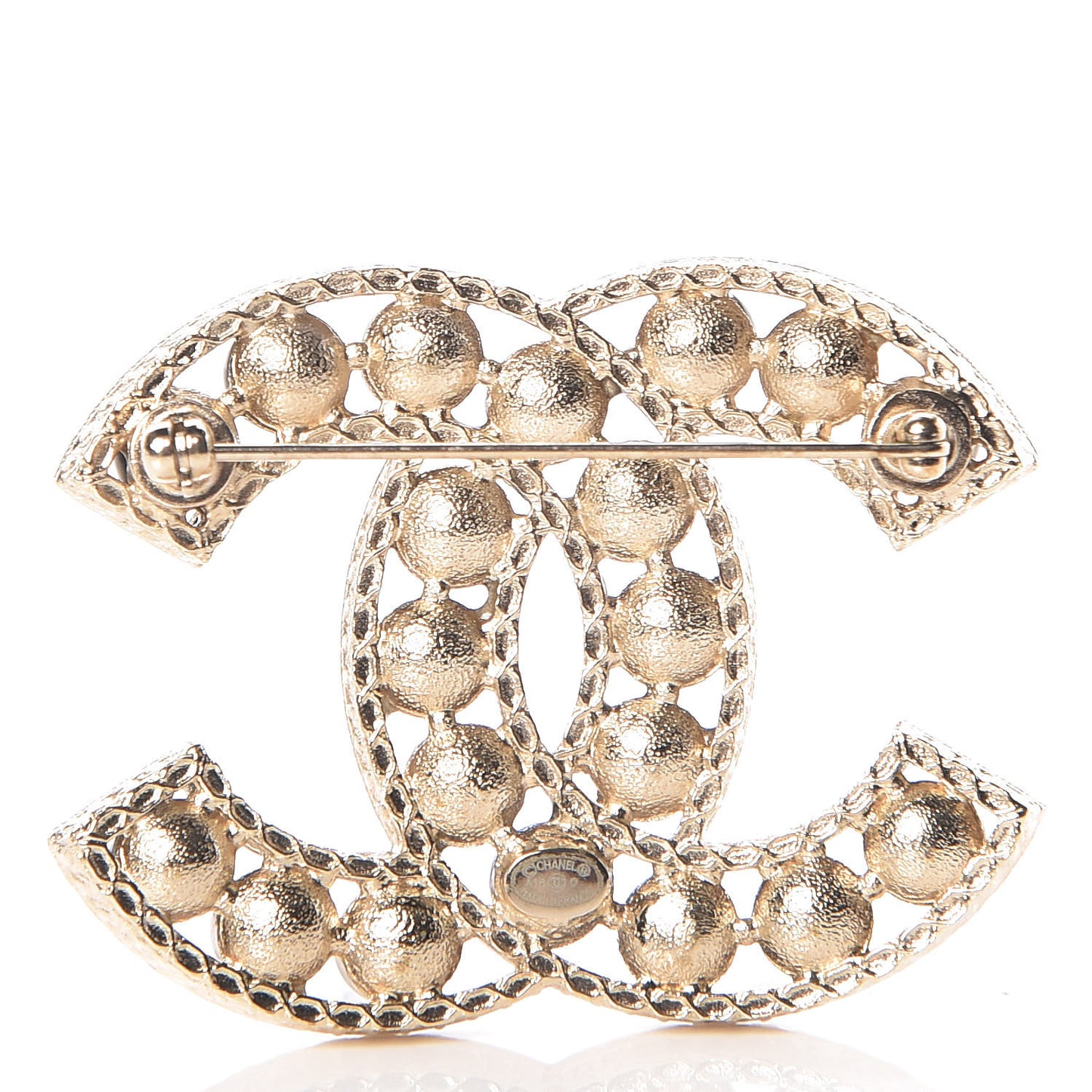 Bead CC Brooch Black Light Gold