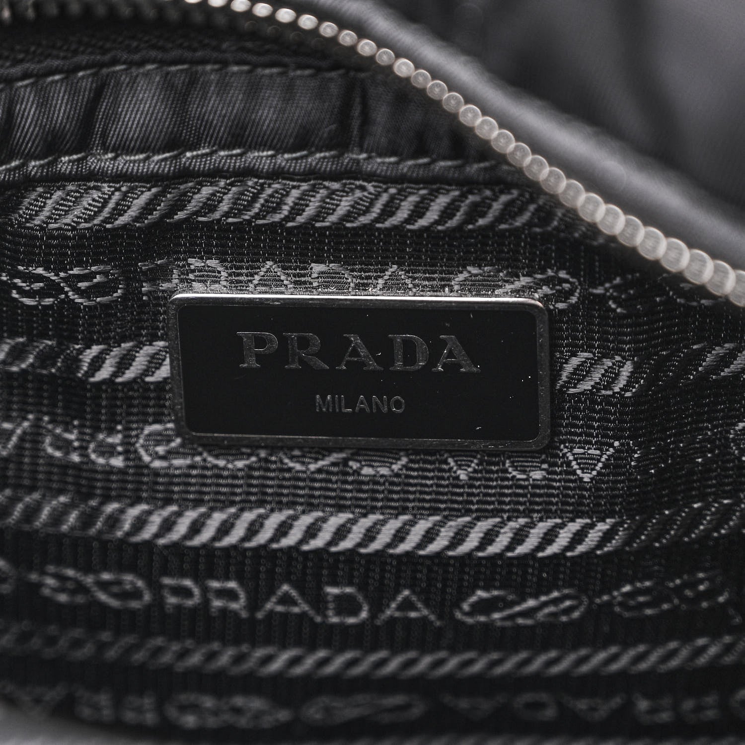 Prada Re-Nylon Nappa Triangle Quilted Padded Double Handled Zip Pocket Tote Black 6 of 13