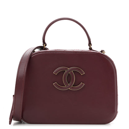 Chanel Shiny Calfskin Goatskin Quilted Small Coco Curve Vanity Burgundy 1 of 14