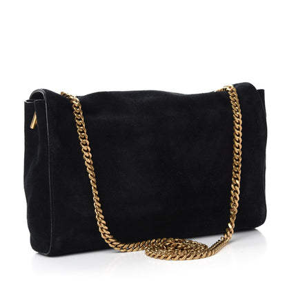 Saint Laurent Smooth Calfskin Suede Medium Reversible Monogram Kate Satchel Black 3 of 10