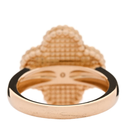 Van Cleef & Arpels 18K Yellow Gold Diamond Mother of Pearl Vintage Alhambra Ring 47 4.25 5 of 5