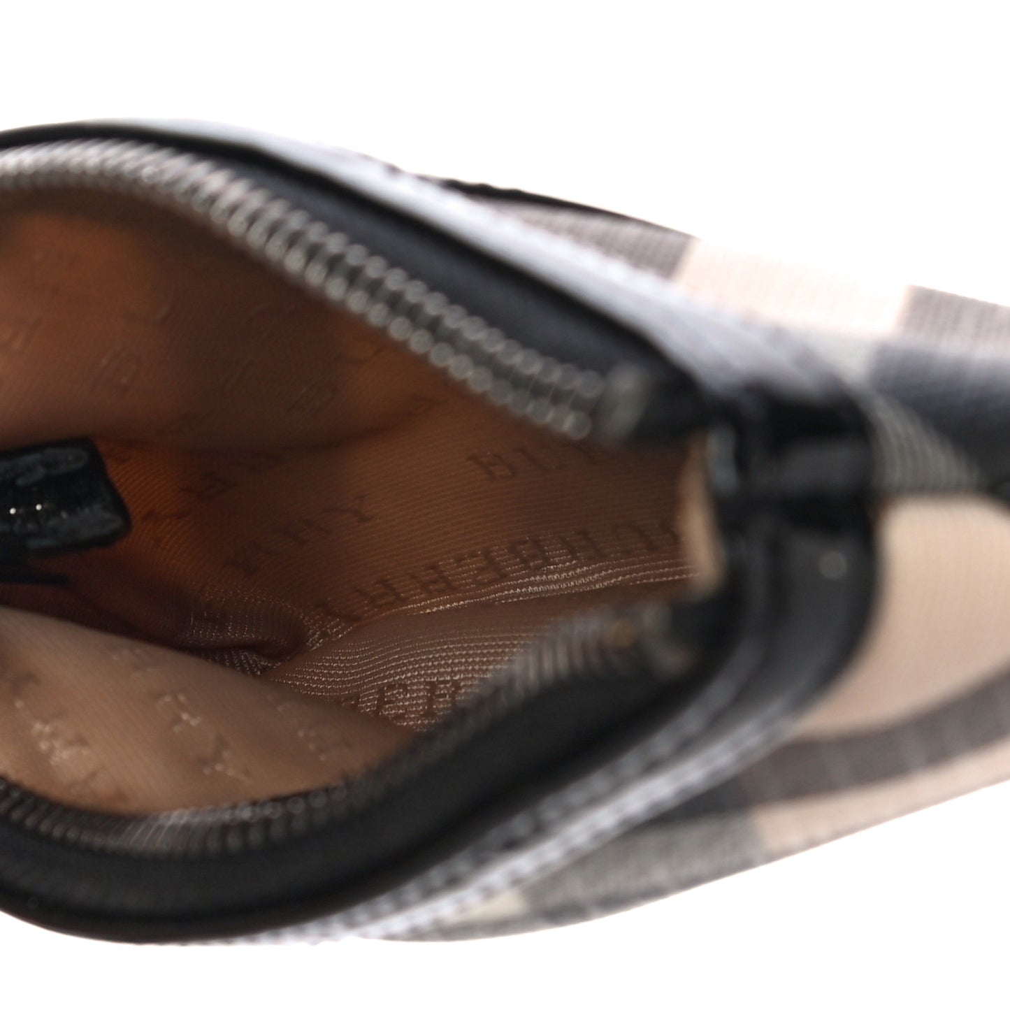 Patent Nova Check Wristlet Pouch Black