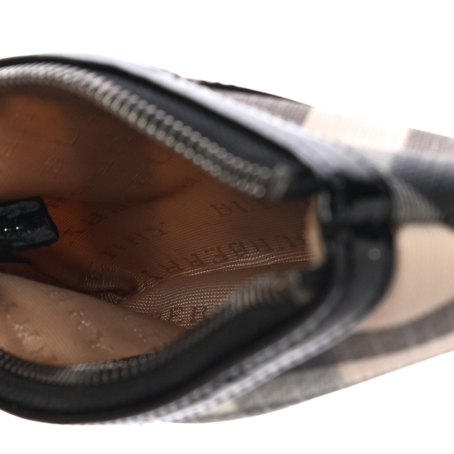 Burberry Patent Nova Check Wristlet Pouch Black 5 of 10