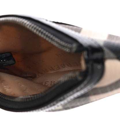 Burberry Patent Nova Check Wristlet Pouch Black 5 of 10