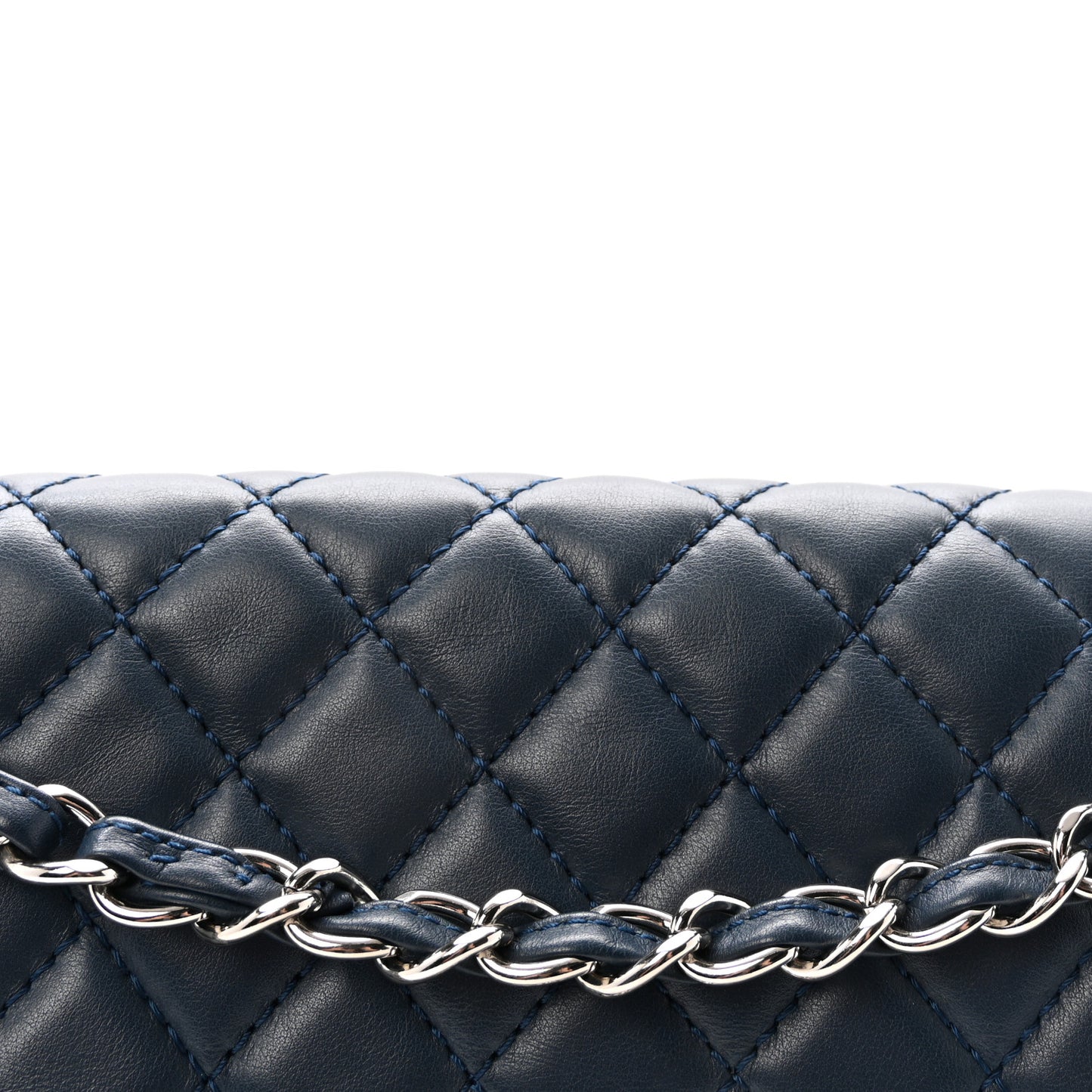 Calfskin Quilted In the Business Flap Dark Navy Blue