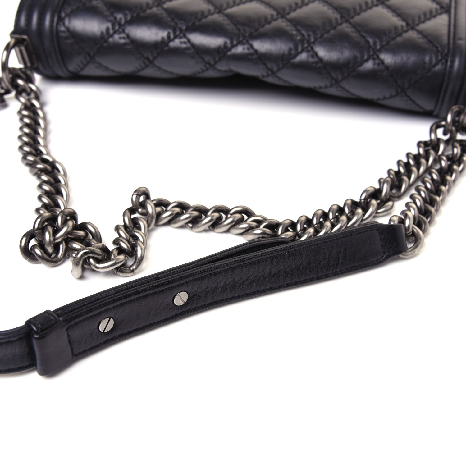 Chanel Calfskin Embossed Stitch Large Boy Flap Black 18 of 18