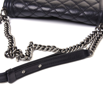 Chanel Calfskin Embossed Stitch Large Boy Flap Black 18 of 18