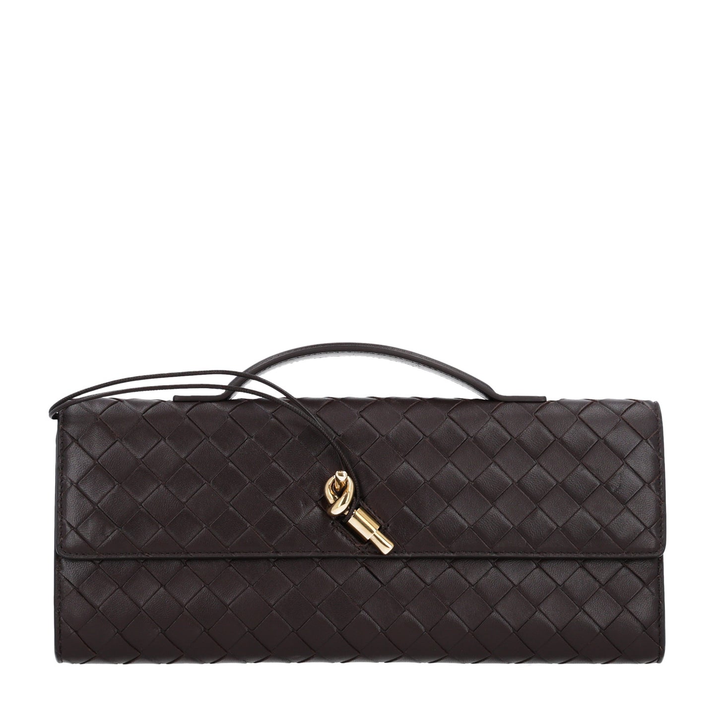 Nappa Intrecciato Long Andiamo Top Handle Clutch Fondant
