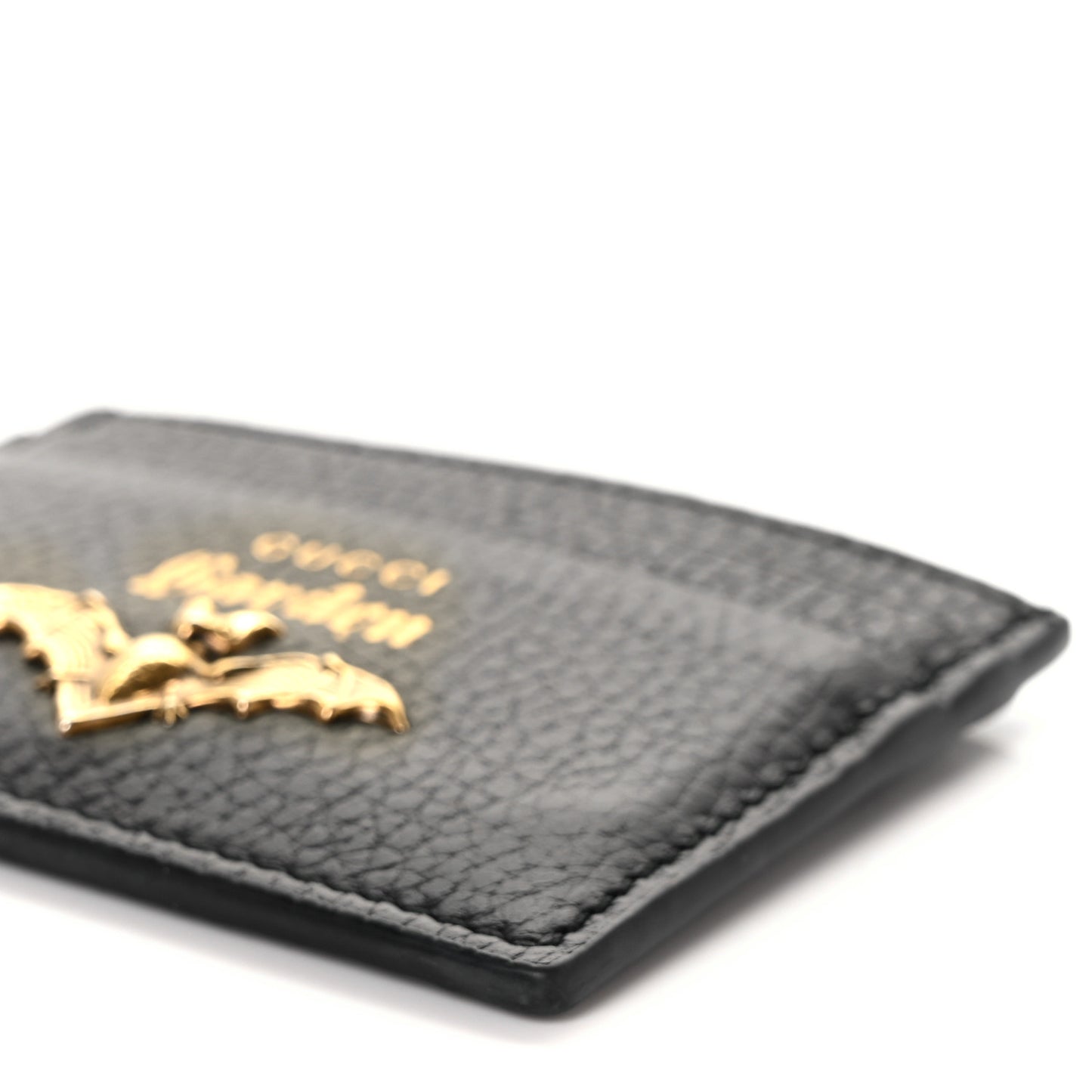 Calfskin Garden Bat Card Holder Black