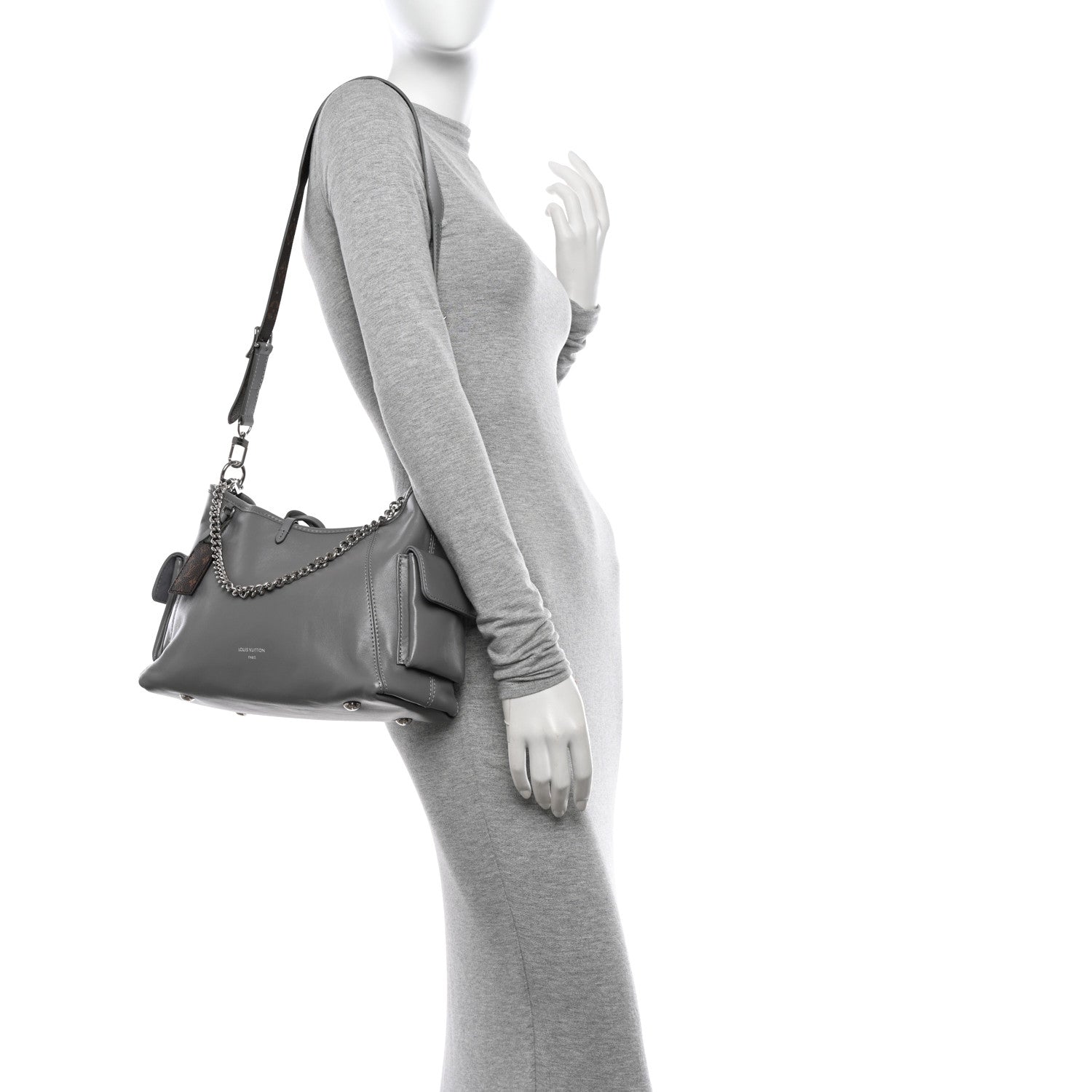 Louis Vuitton Lambskin CarryAll Cargo Vibe PM Trianon Gray 2 of 9