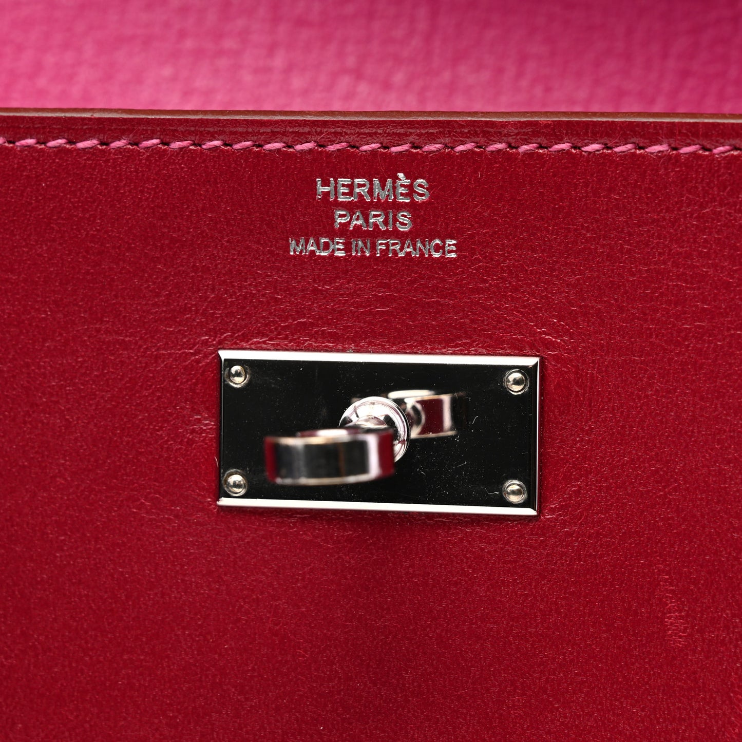 Tadelakt Verso Kelly Longue Wallet Rubis Rose Shocking