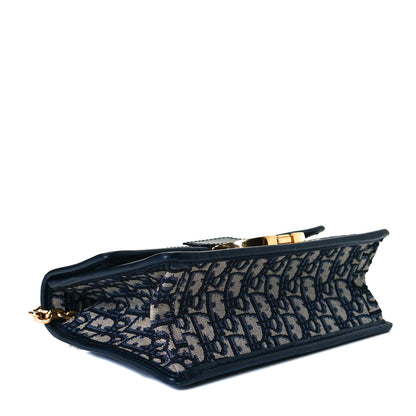 Christian Dior Oblique 30 Montaigne Chain Flap Bag Blue 4 of 7