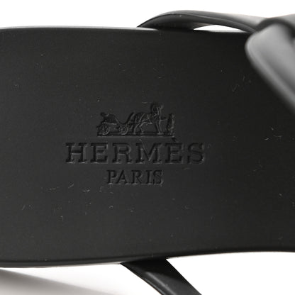 Hermes Rubber Womens Egerie Sandals 36 Black 7 of 7