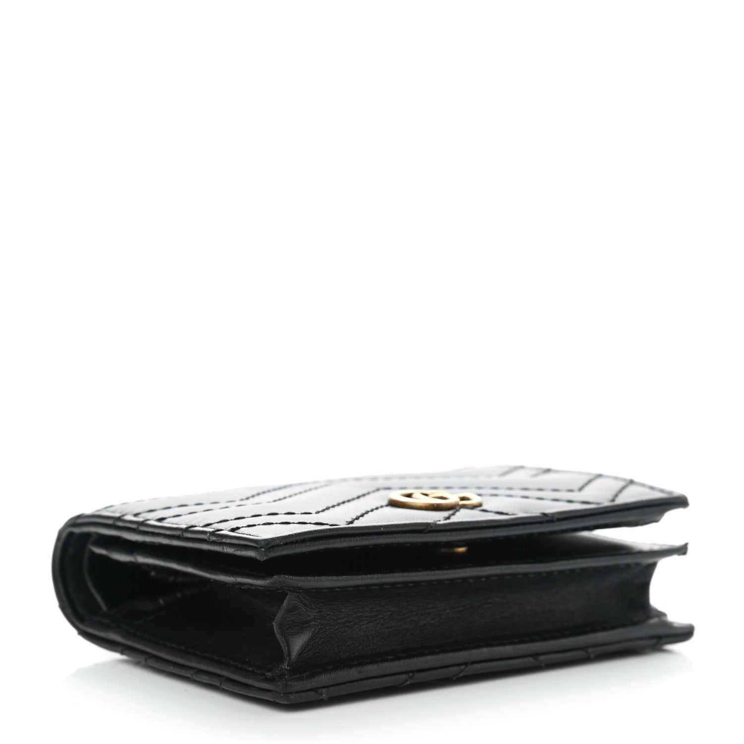 Gucci Calfskin Matelasse GG Marmont Card Case Wallet Black 4 of 8