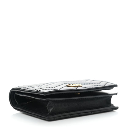 Gucci Calfskin Matelasse GG Marmont Card Case Wallet Black 4 of 8