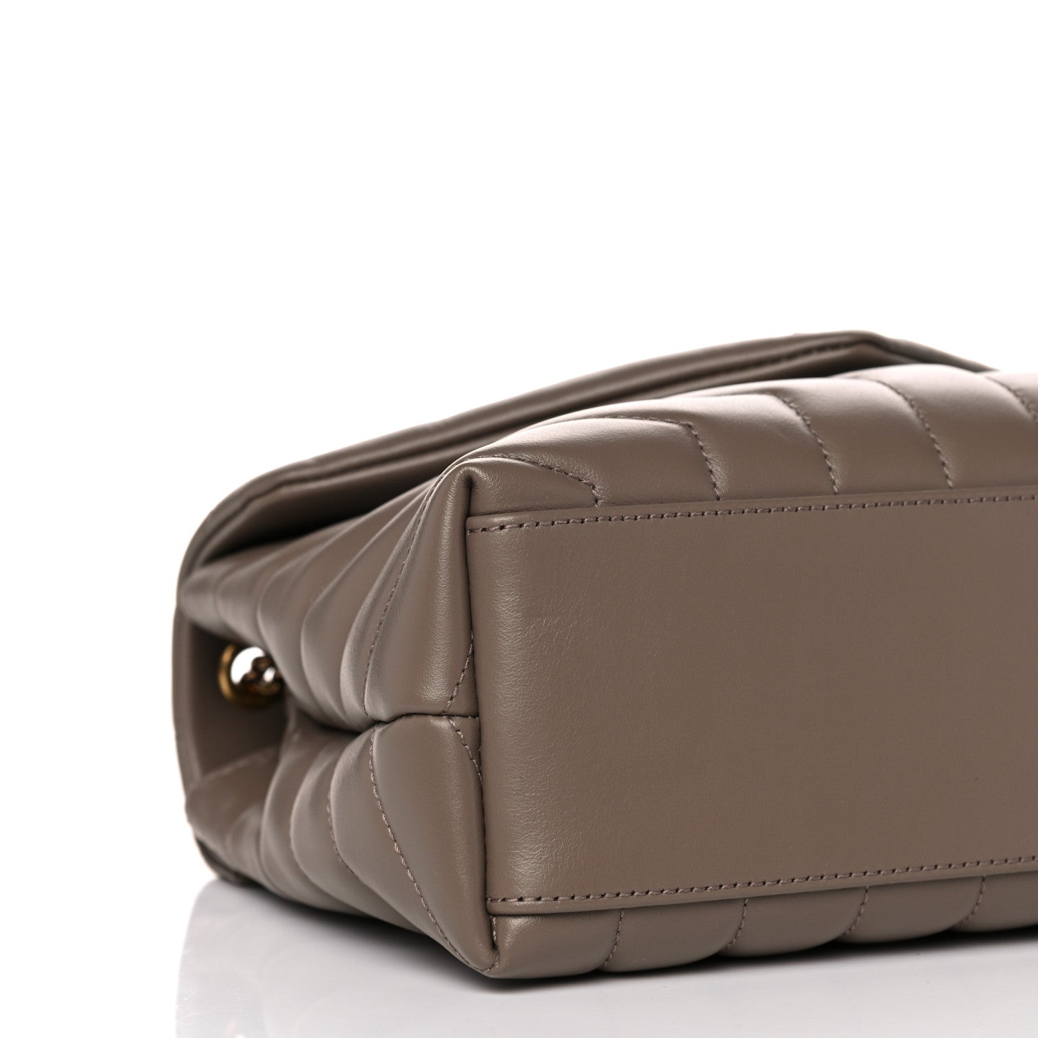 Saint Laurent Calfskin Y Quilted Monogram Small Loulou Chain Satchel Taupe 8 of 9