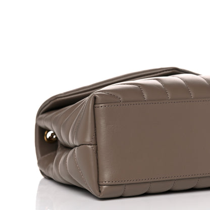 Saint Laurent Calfskin Y Quilted Monogram Small Loulou Chain Satchel Taupe 8 of 9